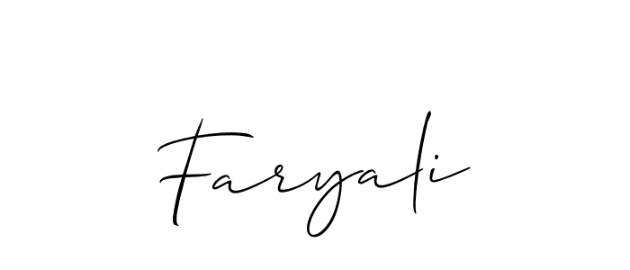 You should practise on your own different ways (Allison_Script) to write your name (Faryali) in signature. don't let someone else do it for you. Faryali signature style 2 images and pictures png