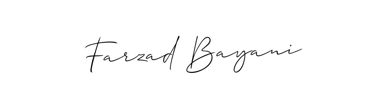 Design your own signature with our free online signature maker. With this signature software, you can create a handwritten (Allison_Script) signature for name Farzad Bayani. Farzad Bayani signature style 2 images and pictures png