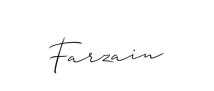 Make a beautiful signature design for name Farzain. With this signature (Allison_Script) style, you can create a handwritten signature for free. Farzain signature style 2 images and pictures png