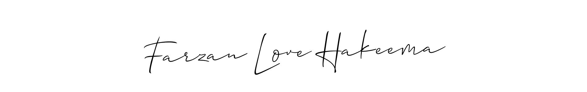 This is the best signature style for the Farzan Love Hakeema name. Also you like these signature font (Allison_Script). Mix name signature. Farzan Love Hakeema signature style 2 images and pictures png
