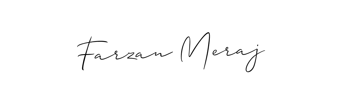 Also You can easily find your signature by using the search form. We will create Farzan Meraj name handwritten signature images for you free of cost using Allison_Script sign style. Farzan Meraj signature style 2 images and pictures png