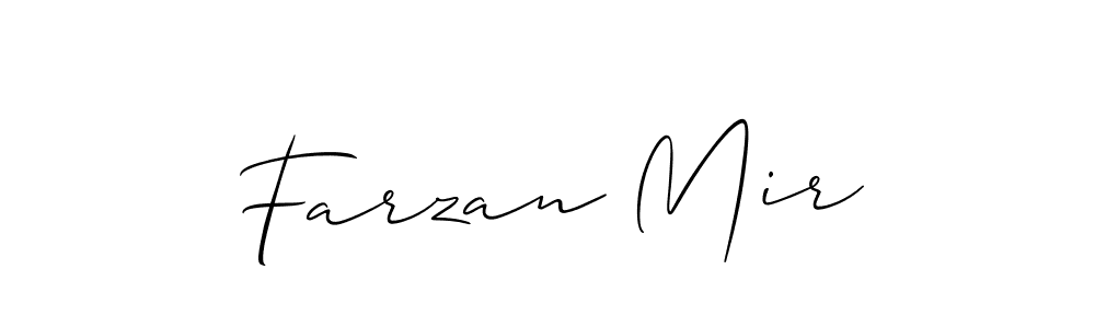 Use a signature maker to create a handwritten signature online. With this signature software, you can design (Allison_Script) your own signature for name Farzan Mir. Farzan Mir signature style 2 images and pictures png