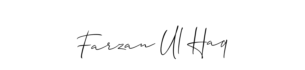 Make a beautiful signature design for name Farzan Ul Haq. With this signature (Allison_Script) style, you can create a handwritten signature for free. Farzan Ul Haq signature style 2 images and pictures png