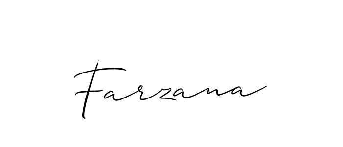 Also we have Farzana name is the best signature style. Create professional handwritten signature collection using Allison_Script autograph style. Farzana signature style 2 images and pictures png