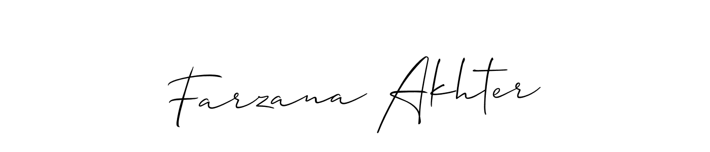 Similarly Allison_Script is the best handwritten signature design. Signature creator online .You can use it as an online autograph creator for name Farzana Akhter. Farzana Akhter signature style 2 images and pictures png