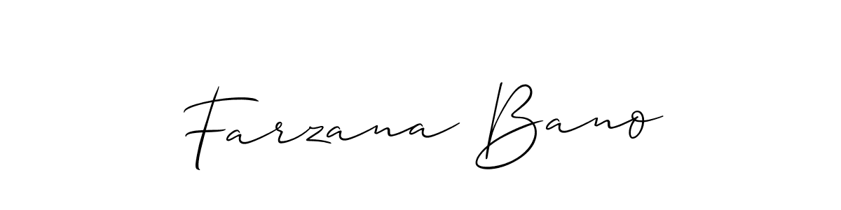 How to make Farzana Bano name signature. Use Allison_Script style for creating short signs online. This is the latest handwritten sign. Farzana Bano signature style 2 images and pictures png