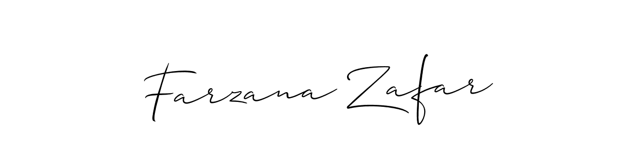 Use a signature maker to create a handwritten signature online. With this signature software, you can design (Allison_Script) your own signature for name Farzana Zafar. Farzana Zafar signature style 2 images and pictures png