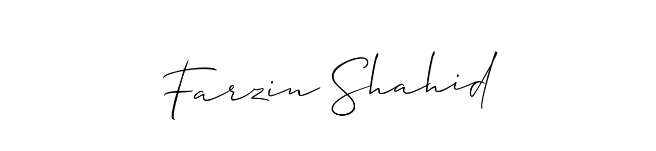 How to make Farzin Shahid name signature. Use Allison_Script style for creating short signs online. This is the latest handwritten sign. Farzin Shahid signature style 2 images and pictures png