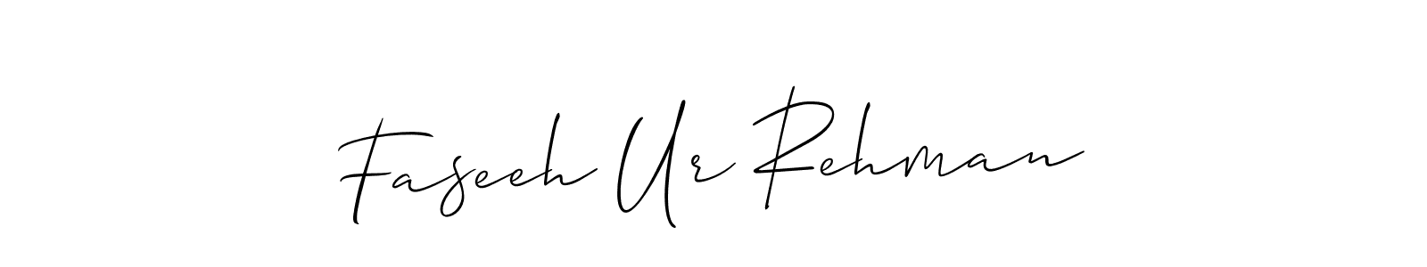 Also we have Faseeh Ur Rehman name is the best signature style. Create professional handwritten signature collection using Allison_Script autograph style. Faseeh Ur Rehman signature style 2 images and pictures png