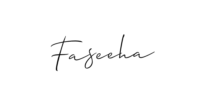 Design your own signature with our free online signature maker. With this signature software, you can create a handwritten (Allison_Script) signature for name Faseeha. Faseeha signature style 2 images and pictures png