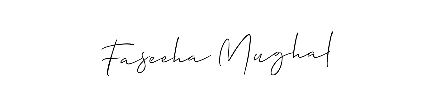 Also we have Faseeha Mughal name is the best signature style. Create professional handwritten signature collection using Allison_Script autograph style. Faseeha Mughal signature style 2 images and pictures png