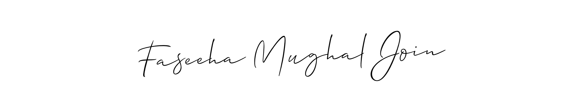 How to Draw Faseeha Mughal Join signature style? Allison_Script is a latest design signature styles for name Faseeha Mughal Join. Faseeha Mughal Join signature style 2 images and pictures png