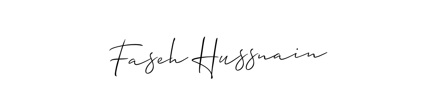 Create a beautiful signature design for name Faseh Hussnain. With this signature (Allison_Script) fonts, you can make a handwritten signature for free. Faseh Hussnain signature style 2 images and pictures png