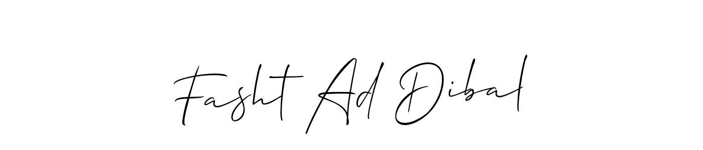 Similarly Allison_Script is the best handwritten signature design. Signature creator online .You can use it as an online autograph creator for name Fasht Ad Dibal. Fasht Ad Dibal signature style 2 images and pictures png