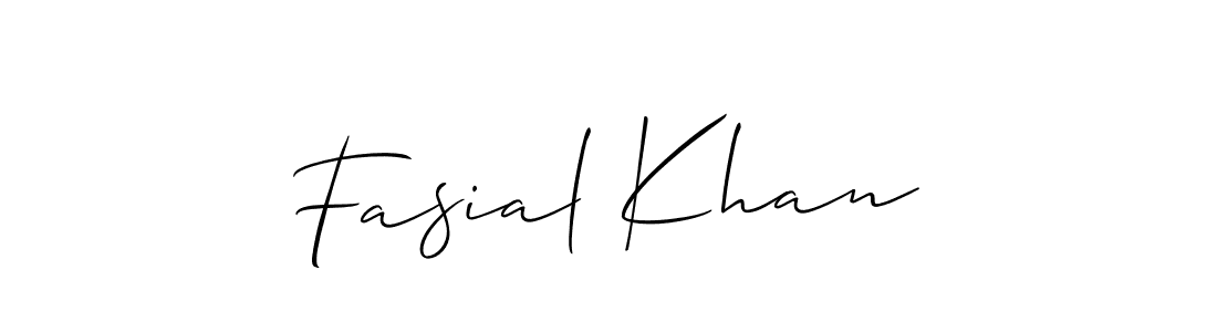 How to make Fasial Khan name signature. Use Allison_Script style for creating short signs online. This is the latest handwritten sign. Fasial Khan signature style 2 images and pictures png