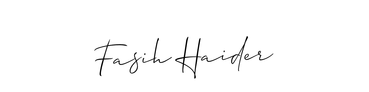 Create a beautiful signature design for name Fasih Haider. With this signature (Allison_Script) fonts, you can make a handwritten signature for free. Fasih Haider signature style 2 images and pictures png