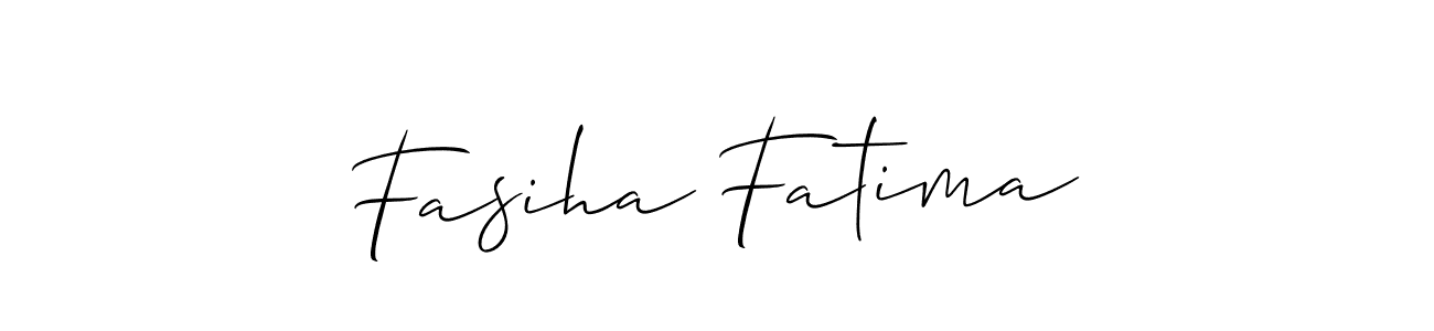 Create a beautiful signature design for name Fasiha Fatima. With this signature (Allison_Script) fonts, you can make a handwritten signature for free. Fasiha Fatima signature style 2 images and pictures png