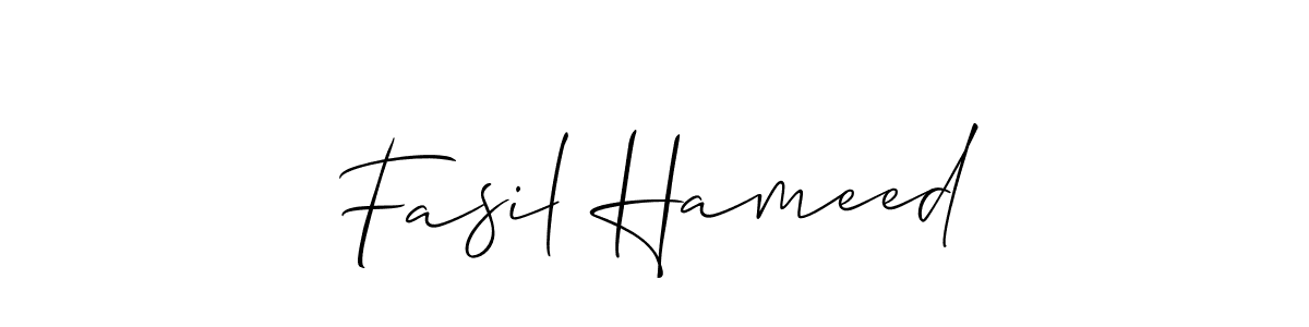 Use a signature maker to create a handwritten signature online. With this signature software, you can design (Allison_Script) your own signature for name Fasil Hameed. Fasil Hameed signature style 2 images and pictures png