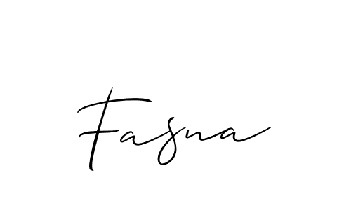 Use a signature maker to create a handwritten signature online. With this signature software, you can design (Allison_Script) your own signature for name Fasna. Fasna signature style 2 images and pictures png
