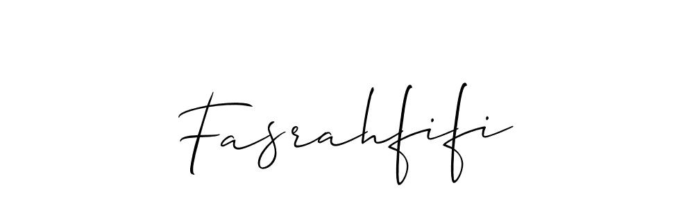 The best way (Allison_Script) to make a short signature is to pick only two or three words in your name. The name Fasrahfifi include a total of six letters. For converting this name. Fasrahfifi signature style 2 images and pictures png