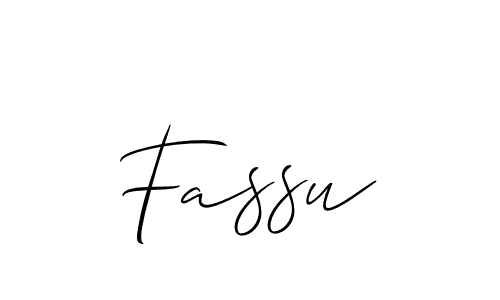 How to make Fassu name signature. Use Allison_Script style for creating short signs online. This is the latest handwritten sign. Fassu signature style 2 images and pictures png