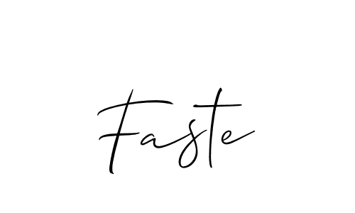 Design your own signature with our free online signature maker. With this signature software, you can create a handwritten (Allison_Script) signature for name Faste. Faste signature style 2 images and pictures png