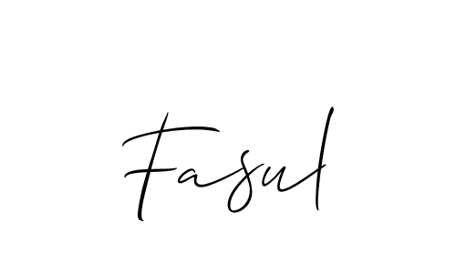 Allison_Script is a professional signature style that is perfect for those who want to add a touch of class to their signature. It is also a great choice for those who want to make their signature more unique. Get Fasul name to fancy signature for free. Fasul signature style 2 images and pictures png