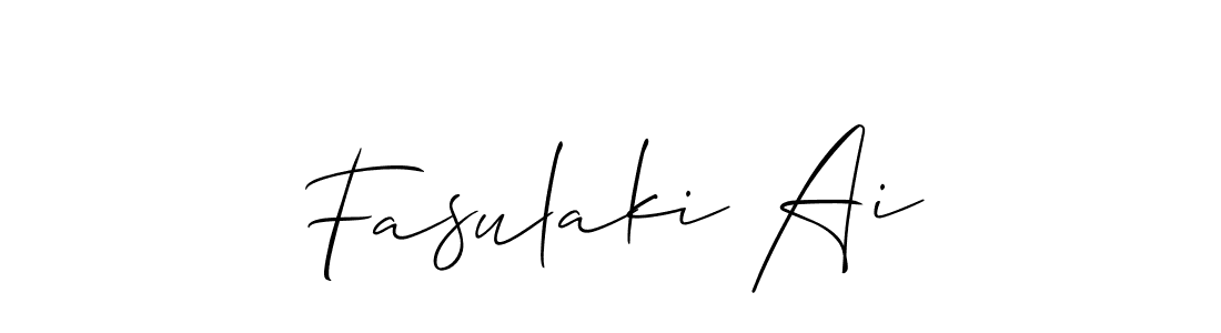 Check out images of Autograph of Fasulaki Ai name. Actor Fasulaki Ai Signature Style. Allison_Script is a professional sign style online. Fasulaki Ai signature style 2 images and pictures png