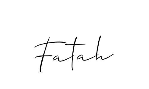 Use a signature maker to create a handwritten signature online. With this signature software, you can design (Allison_Script) your own signature for name Fatah. Fatah signature style 2 images and pictures png