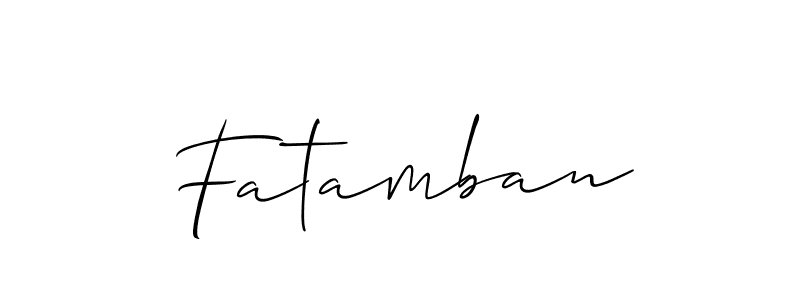 Make a beautiful signature design for name Fatamban. With this signature (Allison_Script) style, you can create a handwritten signature for free. Fatamban signature style 2 images and pictures png