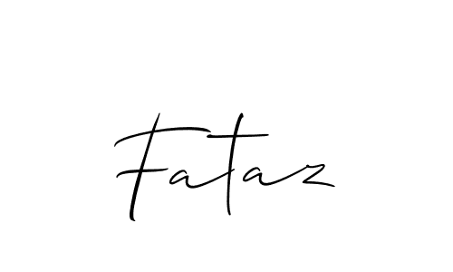 Also You can easily find your signature by using the search form. We will create Fataz name handwritten signature images for you free of cost using Allison_Script sign style. Fataz signature style 2 images and pictures png