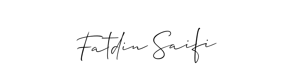 Allison_Script is a professional signature style that is perfect for those who want to add a touch of class to their signature. It is also a great choice for those who want to make their signature more unique. Get Fatdin Saifi name to fancy signature for free. Fatdin Saifi signature style 2 images and pictures png