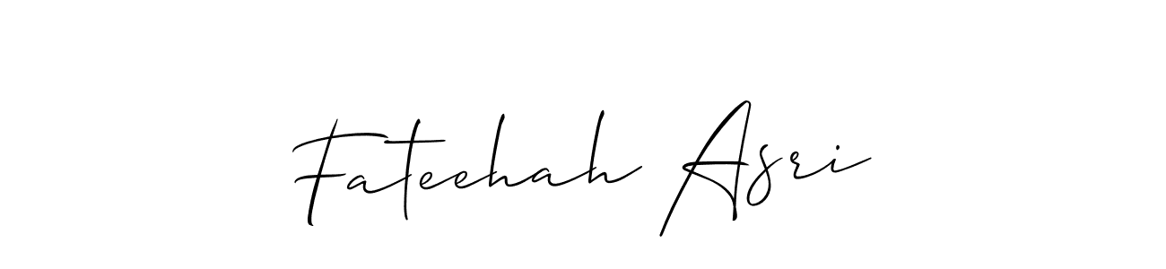 Make a beautiful signature design for name Fateehah Asri. With this signature (Allison_Script) style, you can create a handwritten signature for free. Fateehah Asri signature style 2 images and pictures png