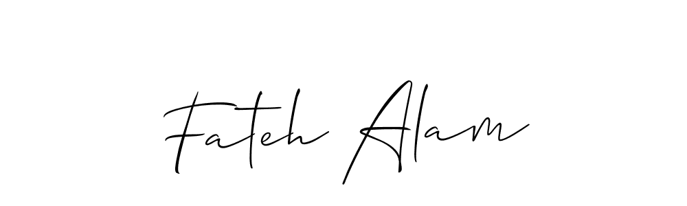 Make a beautiful signature design for name Fateh Alam. With this signature (Allison_Script) style, you can create a handwritten signature for free. Fateh Alam signature style 2 images and pictures png