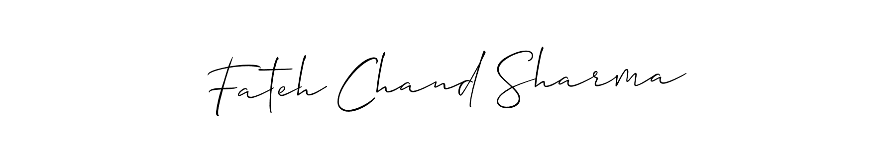 Allison_Script is a professional signature style that is perfect for those who want to add a touch of class to their signature. It is also a great choice for those who want to make their signature more unique. Get Fateh Chand Sharma name to fancy signature for free. Fateh Chand Sharma signature style 2 images and pictures png