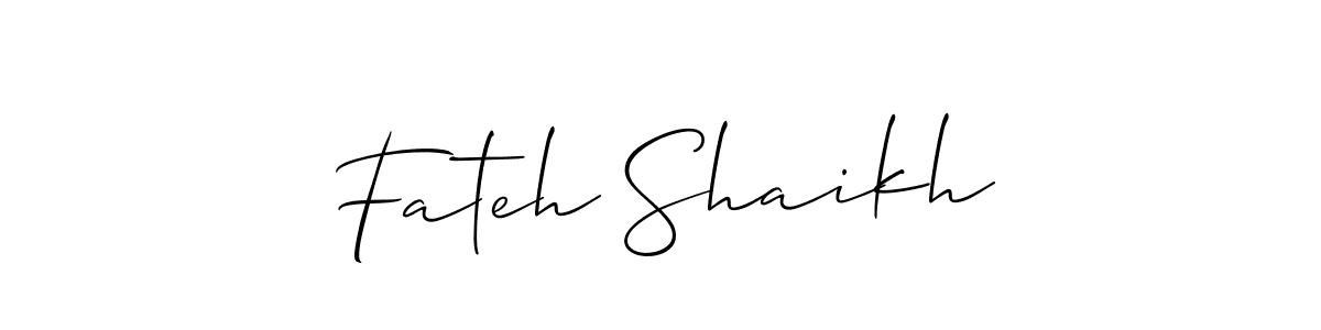 Fateh Shaikh stylish signature style. Best Handwritten Sign (Allison_Script) for my name. Handwritten Signature Collection Ideas for my name Fateh Shaikh. Fateh Shaikh signature style 2 images and pictures png