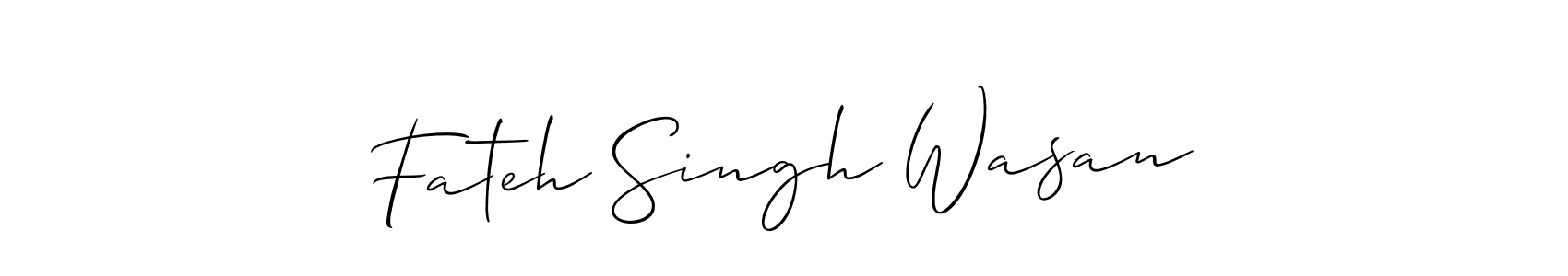 Also You can easily find your signature by using the search form. We will create Fateh Singh Wasan name handwritten signature images for you free of cost using Allison_Script sign style. Fateh Singh Wasan signature style 2 images and pictures png