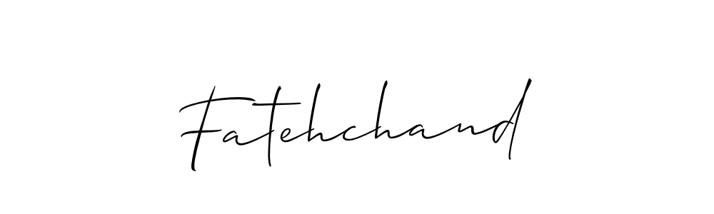 Make a beautiful signature design for name Fatehchand. With this signature (Allison_Script) style, you can create a handwritten signature for free. Fatehchand signature style 2 images and pictures png