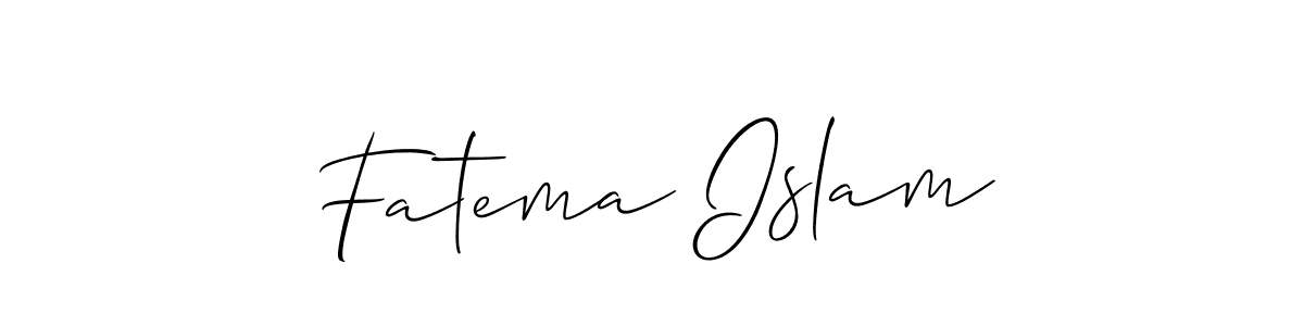 You should practise on your own different ways (Allison_Script) to write your name (Fatema Islam) in signature. don't let someone else do it for you. Fatema Islam signature style 2 images and pictures png