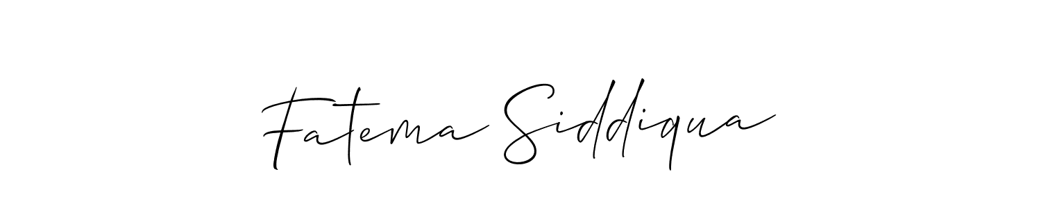 How to make Fatema Siddiqua name signature. Use Allison_Script style for creating short signs online. This is the latest handwritten sign. Fatema Siddiqua signature style 2 images and pictures png