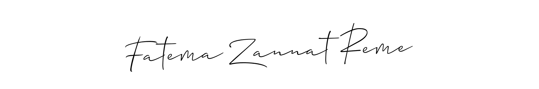 How to make Fatema Zannat Reme signature? Allison_Script is a professional autograph style. Create handwritten signature for Fatema Zannat Reme name. Fatema Zannat Reme signature style 2 images and pictures png