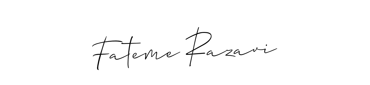 Check out images of Autograph of Fateme Razavi name. Actor Fateme Razavi Signature Style. Allison_Script is a professional sign style online. Fateme Razavi signature style 2 images and pictures png