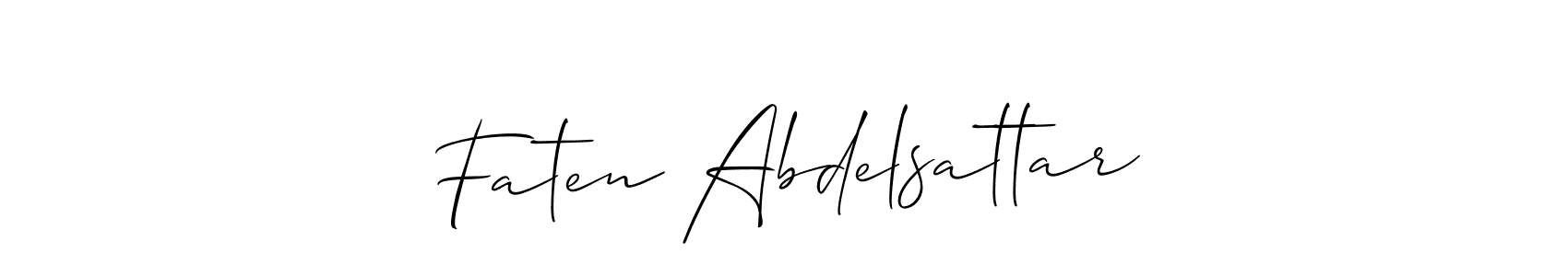 Also we have Faten Abdelsattar name is the best signature style. Create professional handwritten signature collection using Allison_Script autograph style. Faten Abdelsattar signature style 2 images and pictures png