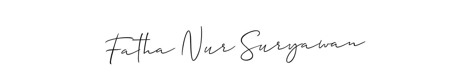 How to Draw Fatha Nur Suryawan signature style? Allison_Script is a latest design signature styles for name Fatha Nur Suryawan. Fatha Nur Suryawan signature style 2 images and pictures png