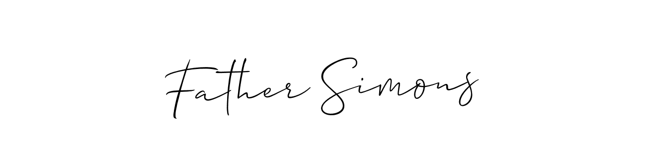 Use a signature maker to create a handwritten signature online. With this signature software, you can design (Allison_Script) your own signature for name Father Simons. Father Simons signature style 2 images and pictures png