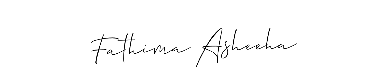 if you are searching for the best signature style for your name Fathima Asheeha. so please give up your signature search. here we have designed multiple signature styles  using Allison_Script. Fathima Asheeha signature style 2 images and pictures png