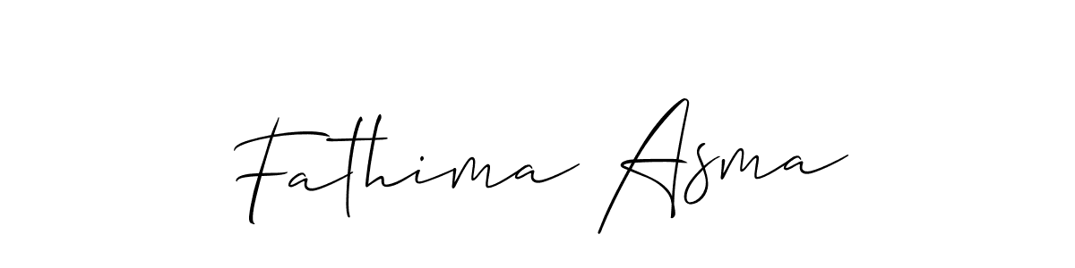 Also we have Fathima Asma name is the best signature style. Create professional handwritten signature collection using Allison_Script autograph style. Fathima Asma signature style 2 images and pictures png