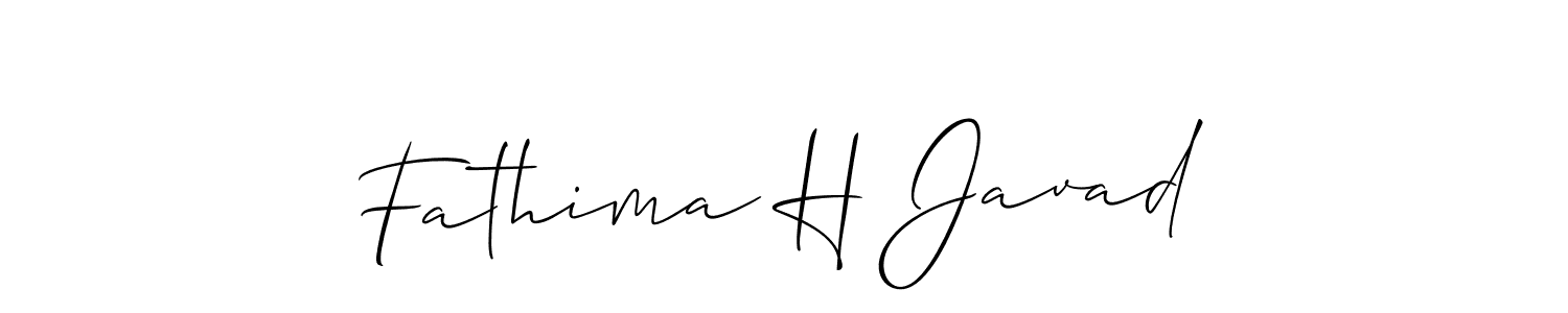 Design your own signature with our free online signature maker. With this signature software, you can create a handwritten (Allison_Script) signature for name Fathima H Javad. Fathima H Javad signature style 2 images and pictures png