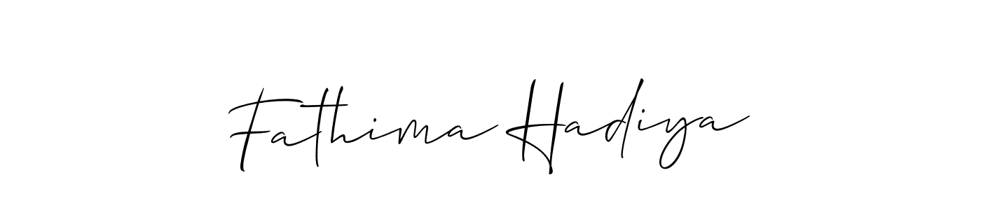 Design your own signature with our free online signature maker. With this signature software, you can create a handwritten (Allison_Script) signature for name Fathima Hadiya. Fathima Hadiya signature style 2 images and pictures png