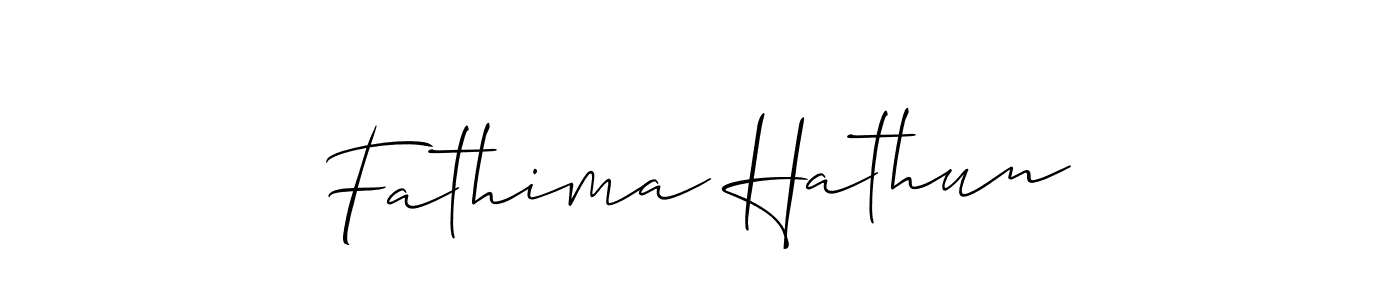 You should practise on your own different ways (Allison_Script) to write your name (Fathima Hathun) in signature. don't let someone else do it for you. Fathima Hathun signature style 2 images and pictures png